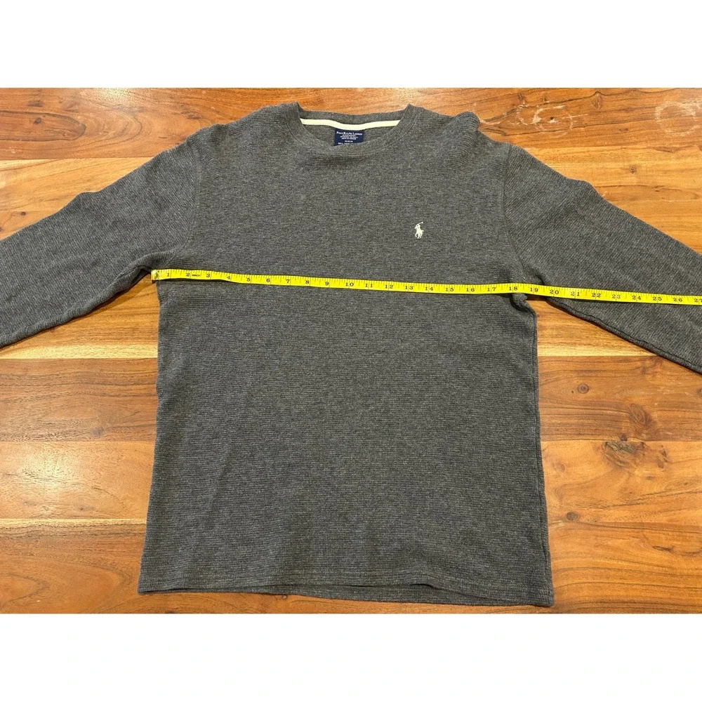 Polo Ralph Lauren Mens Gray Waffle Knit Thermal Long Sleeve Shirt Medium M